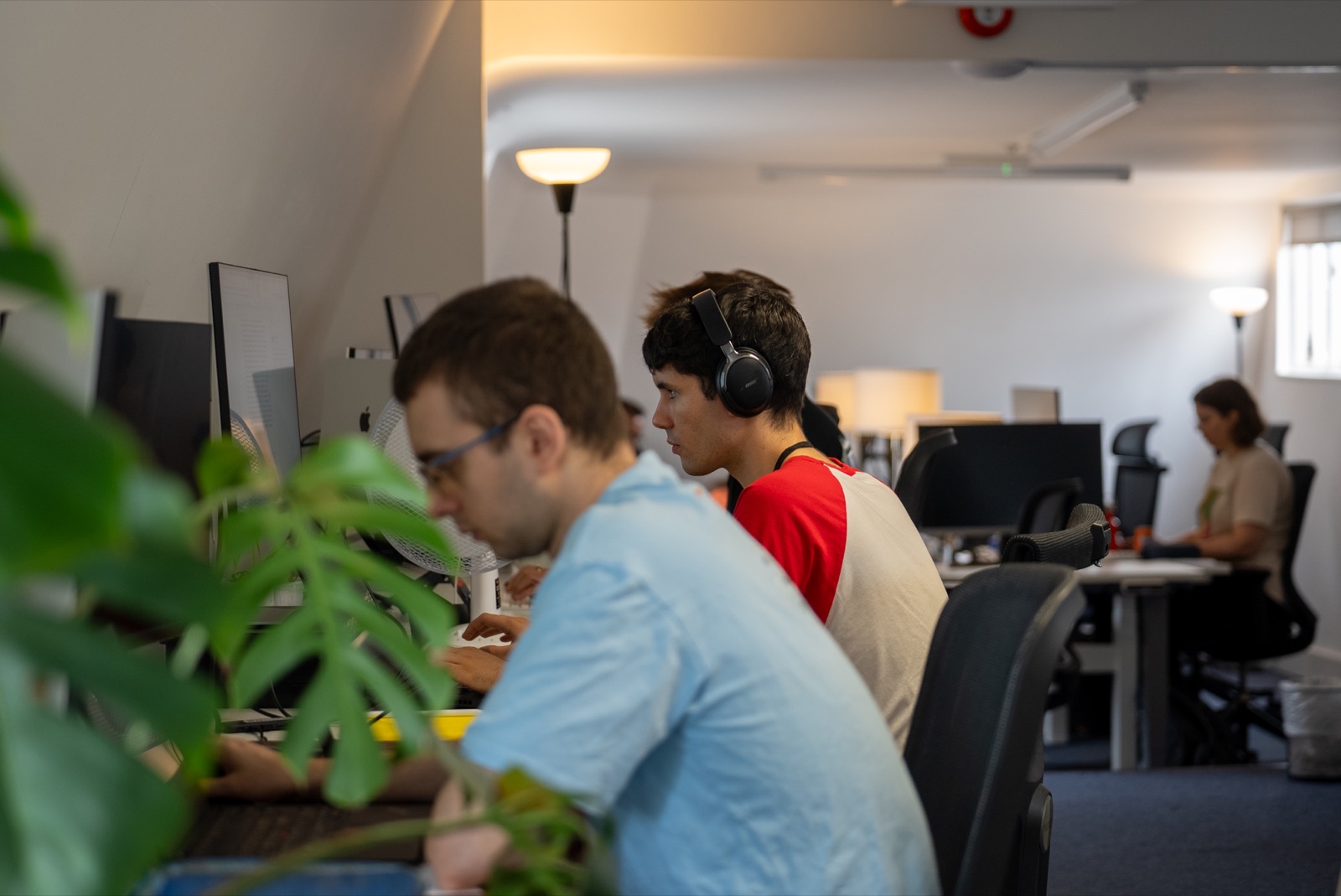 Participants working at their computers