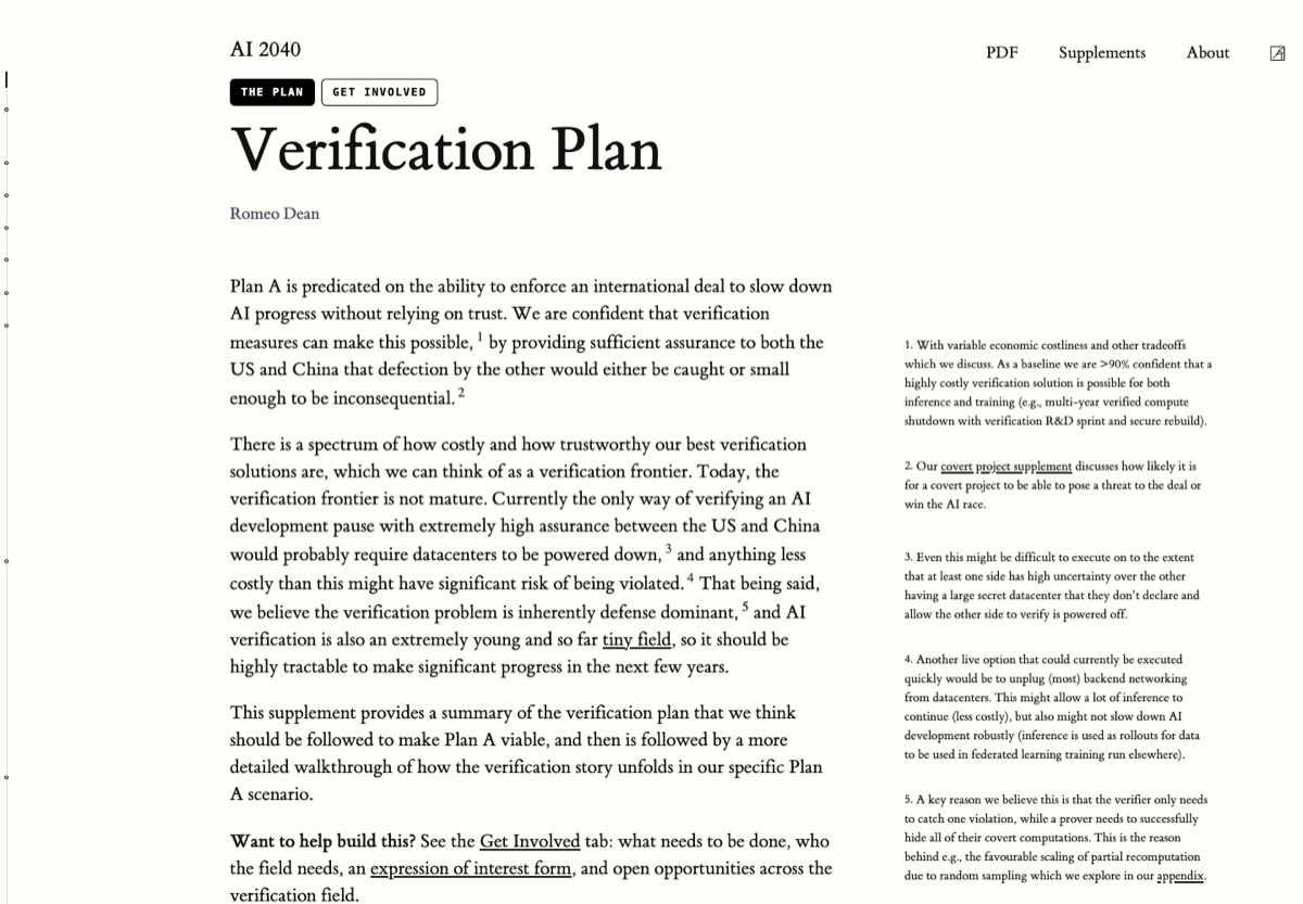 AI 2040 verification plan